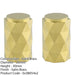 2 PACK Diamond Cylinder Cupboard Door Knob 20mm Diameter Satin Brass Pull Handle 1
