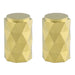 2 PACK Diamond Cylinder Cupboard Door Knob 20mm Diameter Satin Brass Pull Handle