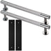 2 PACK Pull Handle & Contrasting Backplate Knurled T Bar Polished Chrome & Black