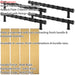4 PACK Pull Handle & Contrasting Backplate Bamboo T Bar Matt Black & Satin Brass 1