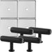 4 PACK Door Knob & Contrasting Backplate Set Hex T Bar Pull Matt Black & Chrome