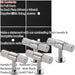 4 PACK Door Knob & Contrasting Backplate Set Reeded T Bar Pull Chrome & Black 1