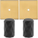 2 PACK Door Knob & Contrasting Backplate Diamond Pull Matt Black & Satin Brass