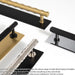 4 PACK Pull Handle & Contrasting Backplate Set Bamboo T Bar Satin Brass & Black 2