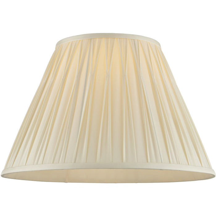 2 PACK 16" Tapered Lamp Shade - Ivory Silk Pinched Pleats Fabric Cover - Table Light