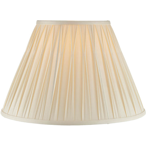 16" Tapered Lamp Shade - Ivory Silk Pinched Pleats Fabric Cover - Table Light