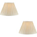 2 PACK 16" Tapered Lamp Shade - Ivory Silk Pinched Pleats Fabric Cover - Table Light