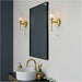 Semi Flush Ceiling Light & 2x Matching Wall Lights - Satin Brass Clear Ribbed Cylinder Shades