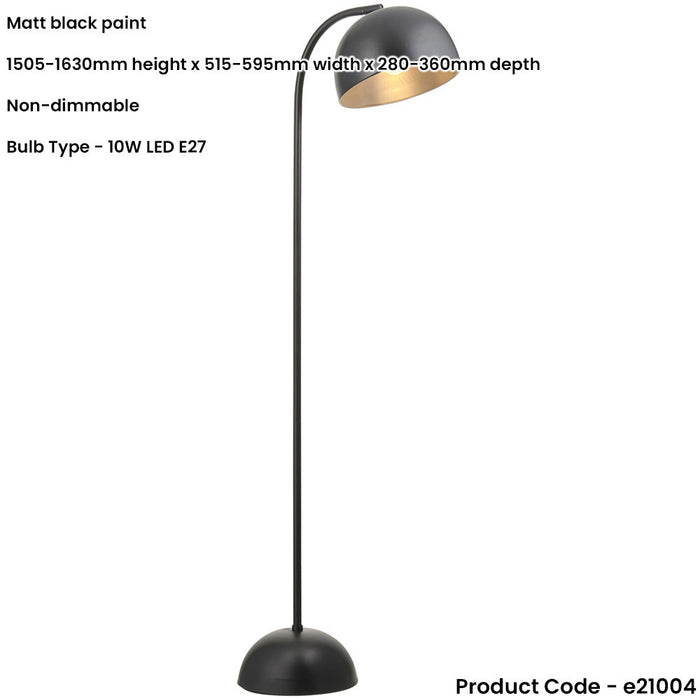 Standing Floor & Table Lamp Set - Adjustable Matt Black Steel Grey Painted Head