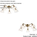 2 PACK Antique Brass Semi Flush Low Ceiling Light - Clear Multi Arm Glass - 5 X 7W LED E14