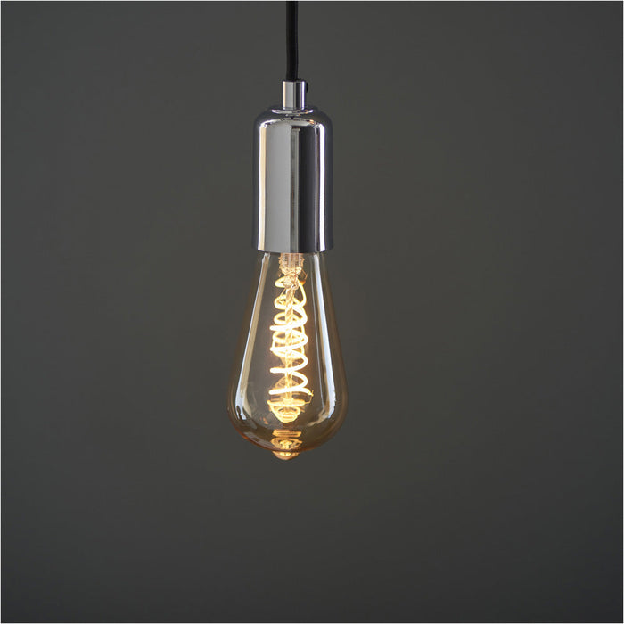 Amber Glass 4W E27 Pear Filament LED Light Bulb - Dimmable Warm White - 280lm 2200k