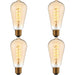 4 PACK Amber Glass 4W E27 Pear Filament LED Light Bulb - Dimmable Warm White - 280lm 2200k