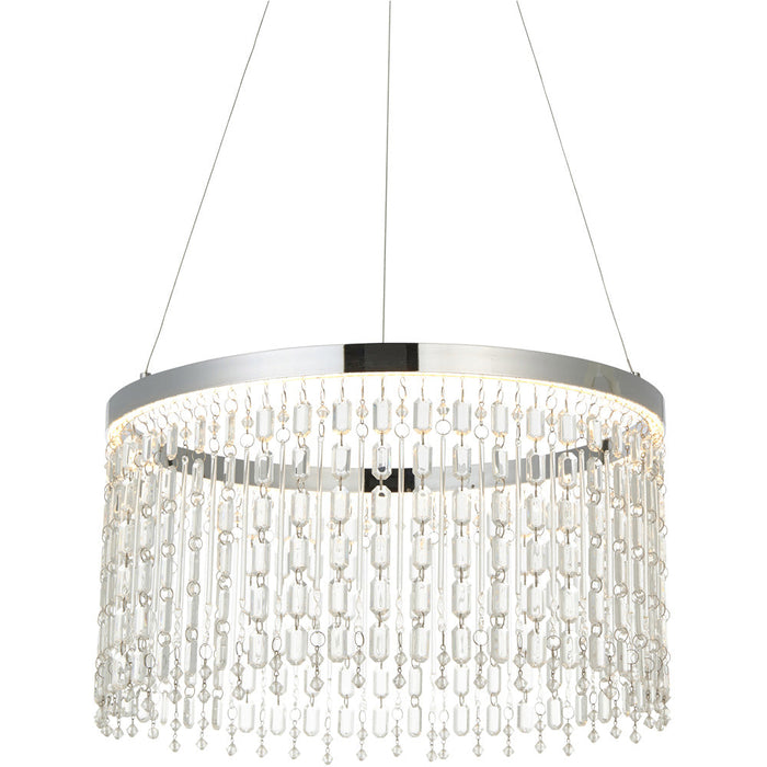 Hanging Ceiling Pendant Light - Chrome Plate & Clear Crystal Glass - 19.67W LED (Smd 2835) Warm White