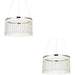 2 PACK Hanging Ceiling Pendant Light - Chrome Plate & Clear Crystal Glass - 19.67W LED (Smd 2835) Warm White