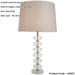 Frosted Crystal Table Lamp - Natural Linen Shade - 655mm Tall Light - 7W LED E14