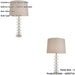 2 PACK Frosted Crystal Table Lamp - Natural Linen Shade - 655mm Tall Light - 7W LED E14