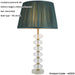 Frosted Crystal Table Lamp - Fir Silk Shade - 630mm Tall Light - 7W LED E14