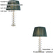 2 PACK Frosted Crystal Table Lamp - Fir Silk Shade - 630mm Tall Light - 7W LED E14