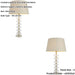 2 PACK Frosted Crystal Table Lamp - Ivory Linen Mix Fabric Shade - 630mm Tall Light - 7W LED E14