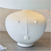 Matt White Ceramic Table Lamp - Ivory Linen Mix Fabric Shade - 445mm Tall Light - 23W E27 Gls