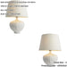 2 PACK Matt White Ceramic Table Lamp - Ivory Linen Mix Fabric Shade - 445mm Tall Light - 23W E27 Gls