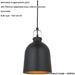 Hanging Ceiling Pendant Light - Matt Black & Aged Pewter Paint - 10W LED E27