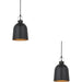 2 PACK Hanging Ceiling Pendant Light - Matt Black & Aged Pewter Paint - 10W LED E27