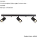 Matt black Ceiling Spot Light - 3 x 7W LED GU10 Bar Plate - Dimmable Modern industrial style