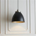 2 PACK Hanging Ceiling Pendant Light - Large - Aged Pewter Plate & Matt Black Paint - 10W LED E27