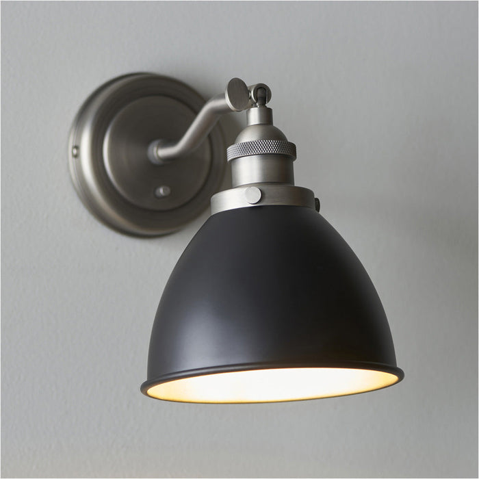 Ceiling Pendant & 2x Matching Wall Light - Matt Black Aged Pewter Finish