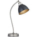 Aged Pewter & Matt Black Task Lamp - Modern Industrial Look Table Light - Toggle Switch