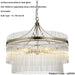 Multi Arm Hanging Ceiling Pendant Light - Antique Brass Plate & Clear Glass - 5 X 7W LED E14