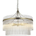 Multi Arm Hanging Ceiling Pendant Light - Antique Brass Plate & Clear Glass - 5 X 7W LED E14