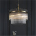 Multi Arm Hanging Ceiling Pendant Light - Antique Brass Plate & Clear Glass - 3 X 7W LED E14