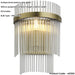 Indoor Antique Brass Plate Wall Light - Clear Glass Rod Decorative Shade - Dimmable