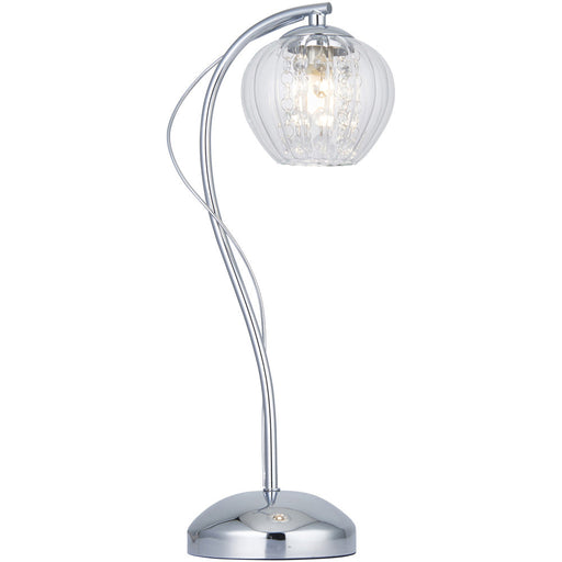 Chrome Plate & Clear Glass With Clear Glass Beads Table Lamp - 405mm Tall Light - 3W LED G9