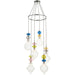 Hanging Ceiling Pendant Light - Chrome Plate Clear & Multi Coloured Glass - 6 X 3W LED G9