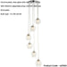 Hanging Ceiling Pendant Light - Chrome Plate Clear Glass With Clear Glass Beads - 6 X 3W LED G9