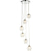 Hanging Ceiling Pendant Light - Chrome Plate Clear Glass With Clear Glass Beads - 6 X 3W LED G9