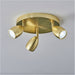 Satin brass Bathnroom Ceiling Spot Light - 3 x 7W LED GU10 Round - Dimmable Modern industrial style