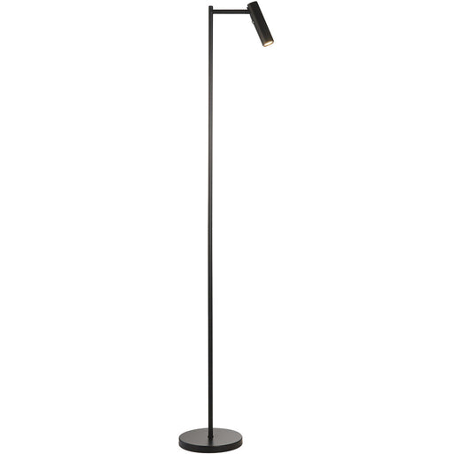 1250mm Floor Lamp - Matt Black Modern Sofa Reading - Standing LED Light Base & Shade