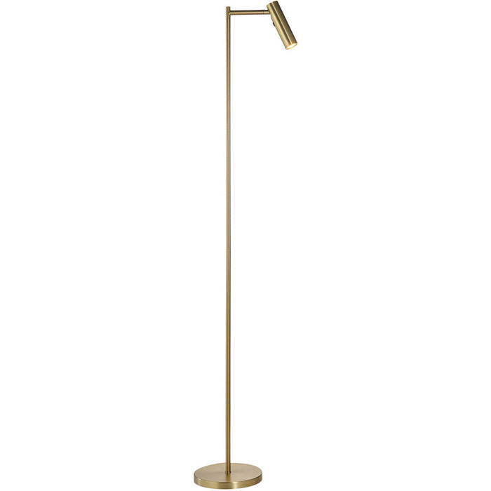 1250mm Floor Lamp - Warm Brass Modern Sofa Reading - Standing LED Light Base & Shade