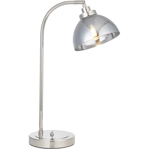 Bright Nickel Task Lamp - Adjustable Mirrored Glass Shade - Toggle Switch Table Light