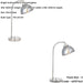 2 PACK Bright Nickel Task Lamp - Adjustable Mirrored Glass Shade - Toggle Switch Table Light