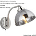 Ceiling Pendant Lamp & 2x Matching Wall Lights - Bright Nickel Mirrored Glass Dome Shade