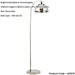 1440mm Floor Lamp - Bright Nickel & Mirrored Glass Contemporary Sleek - Standing LED Light Base & Shade