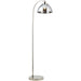 1440mm Floor Lamp - Bright Nickel & Mirrored Glass Contemporary Sleek - Standing LED Light Base & Shade