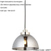 Ceiling Pendant Lamp & 2x Matching Wall Lights - Bright Nickel Mirrored Glass Dome Shade