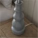 2 PACK Ceramic Pale Grey Glazed Lamp Base - 445mm Tall Ball Effect Table Light - E27 Bulb Fitting