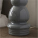 2 PACK Ceramic Pale Grey Glazed Lamp Base - 445mm Tall Ball Effect Table Light - E27 Bulb Fitting